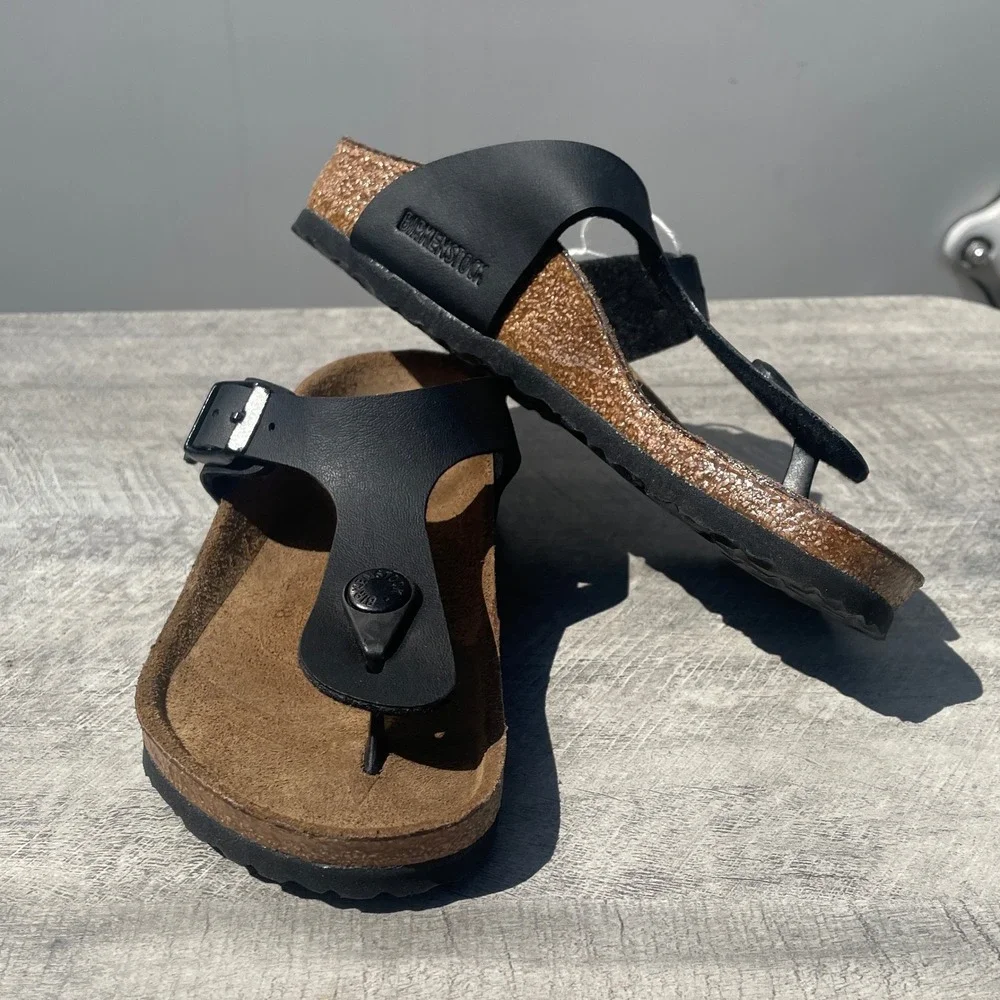 Birkenstock Gizeh Kids Black Birko-Flor Thong Sandals‎ Size 30 190 L9 M12